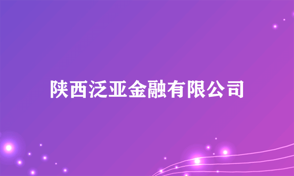 陕西泛亚金融有限公司