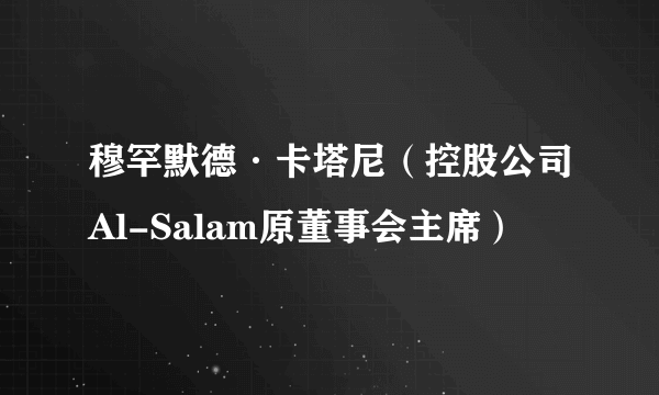 穆罕默德·卡塔尼（控股公司Al-Salam原董事会主席）