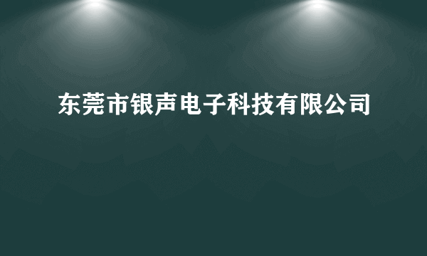 东莞市银声电子科技有限公司