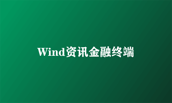 Wind资讯金融终端