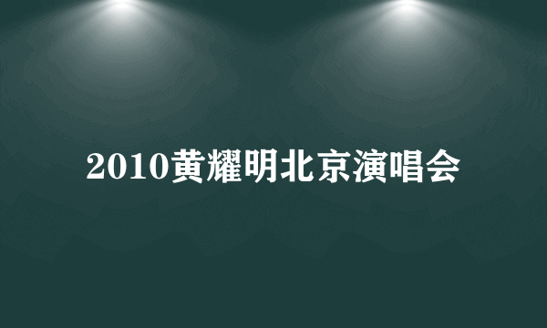 2010黄耀明北京演唱会