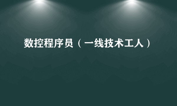 数控程序员（一线技术工人）