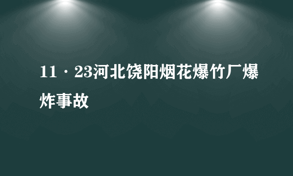 11·23河北饶阳烟花爆竹厂爆炸事故