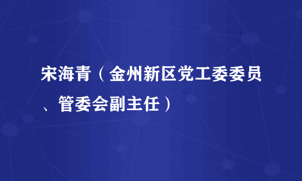 宋海青（金州新区党工委委员、管委会副主任）