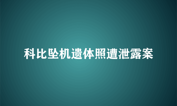 科比坠机遗体照遭泄露案