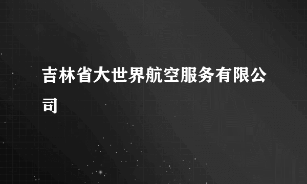 吉林省大世界航空服务有限公司