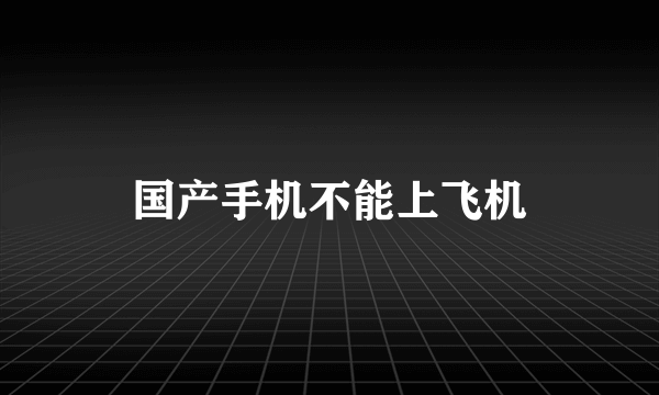 国产手机不能上飞机