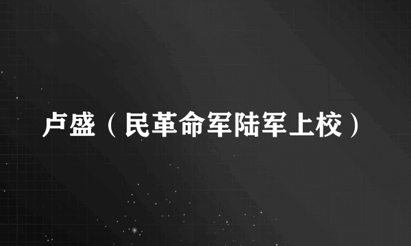 卢盛（民革命军陆军上校）