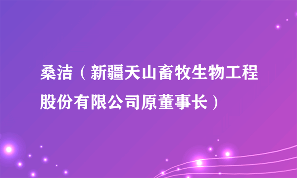 桑洁（新疆天山畜牧生物工程股份有限公司原董事长）