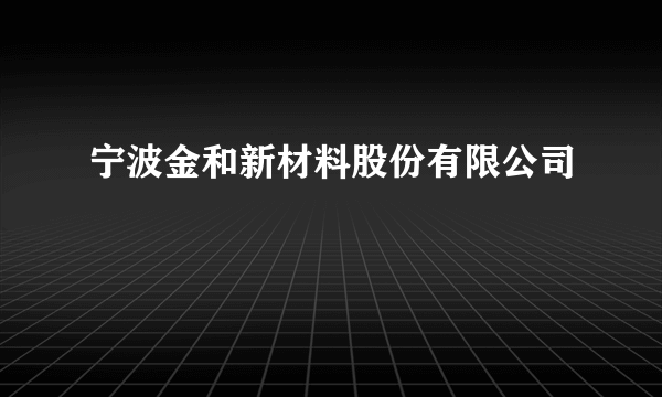 宁波金和新材料股份有限公司