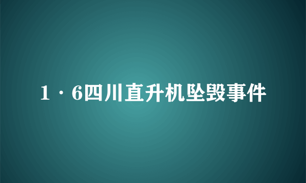 1·6四川直升机坠毁事件