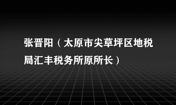 张晋阳（太原市尖草坪区地税局汇丰税务所原所长）