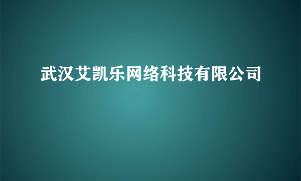 武汉艾凯乐网络科技有限公司