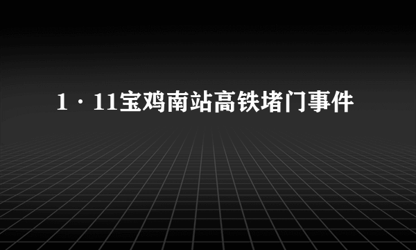 1·11宝鸡南站高铁堵门事件