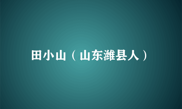 田小山（山东潍县人）