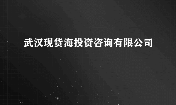 武汉现货海投资咨询有限公司