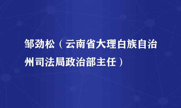 邹劲松（云南省大理白族自治州司法局政治部主任）