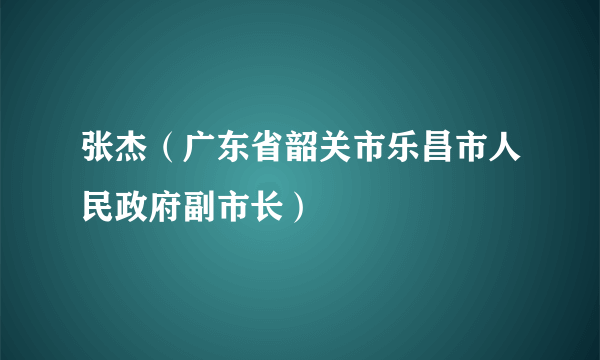 张杰（广东省韶关市乐昌市人民政府副市长）