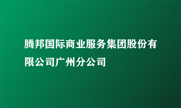 腾邦国际商业服务集团股份有限公司广州分公司