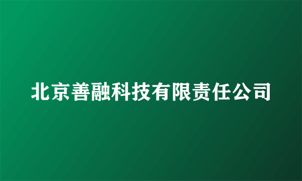 北京善融科技有限责任公司