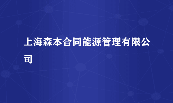 上海森本合同能源管理有限公司