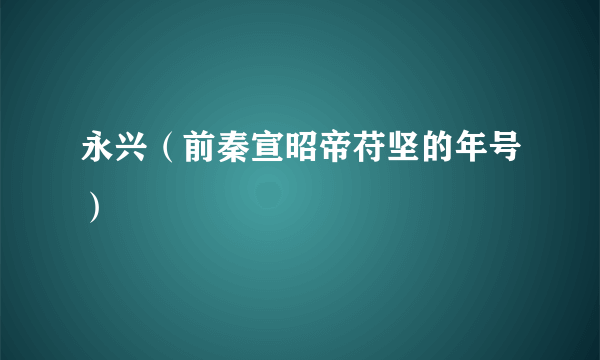 永兴（前秦宣昭帝苻坚的年号）