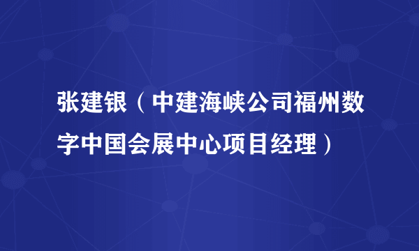 张建银（中建海峡公司福州数字中国会展中心项目经理）