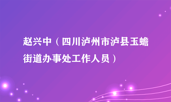 赵兴中（四川泸州市泸县玉蟾街道办事处工作人员）