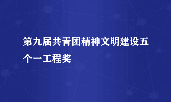 第九届共青团精神文明建设五个一工程奖