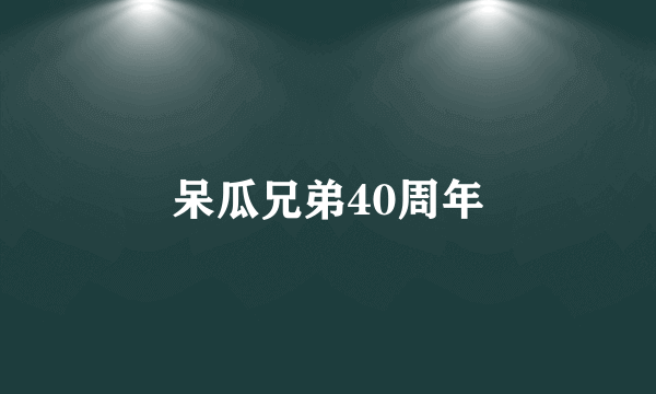 呆瓜兄弟40周年