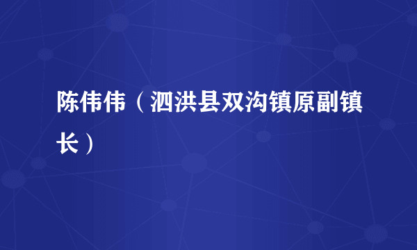 陈伟伟（泗洪县双沟镇原副镇长）