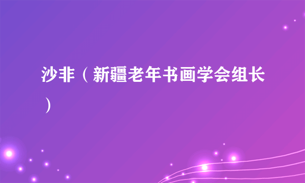 沙非（新疆老年书画学会组长）