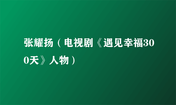 张耀扬（电视剧《遇见幸福300天》人物）