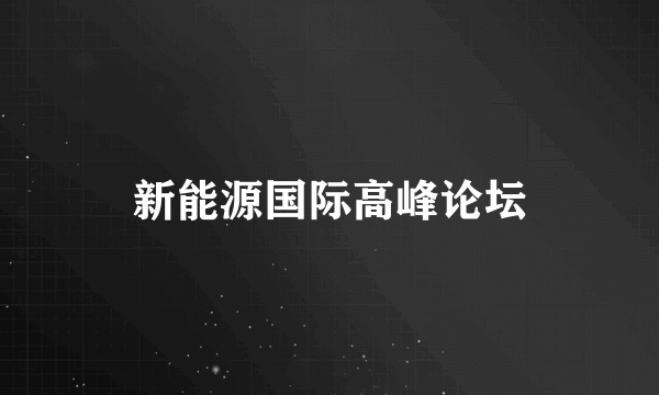 新能源国际高峰论坛