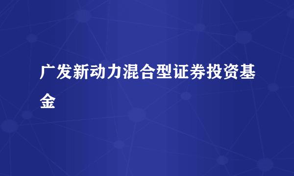 广发新动力混合型证券投资基金