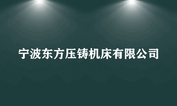 宁波东方压铸机床有限公司