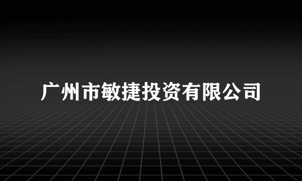 广州市敏捷投资有限公司