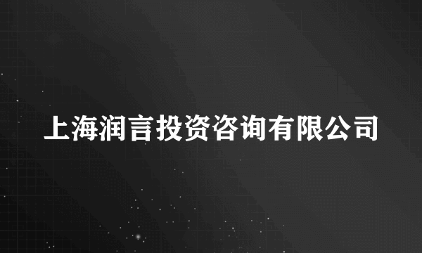 上海润言投资咨询有限公司