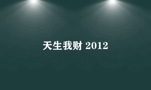 天生我财 2012