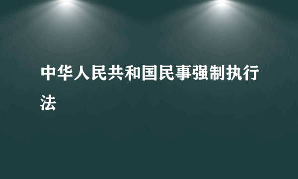 中华人民共和国民事强制执行法