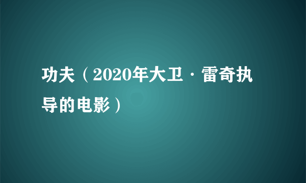 功夫（2020年大卫·雷奇执导的电影）