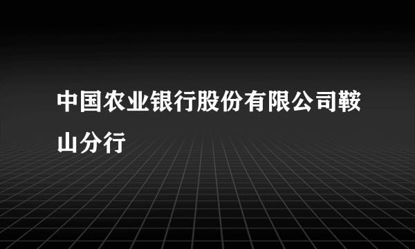 中国农业银行股份有限公司鞍山分行