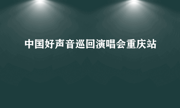 中国好声音巡回演唱会重庆站