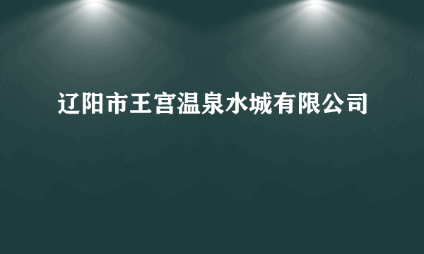 辽阳市王宫温泉水城有限公司