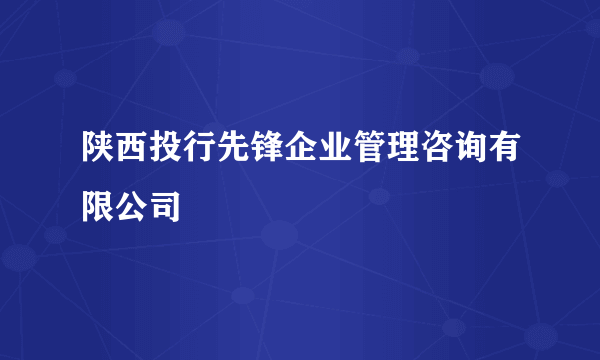 陕西投行先锋企业管理咨询有限公司