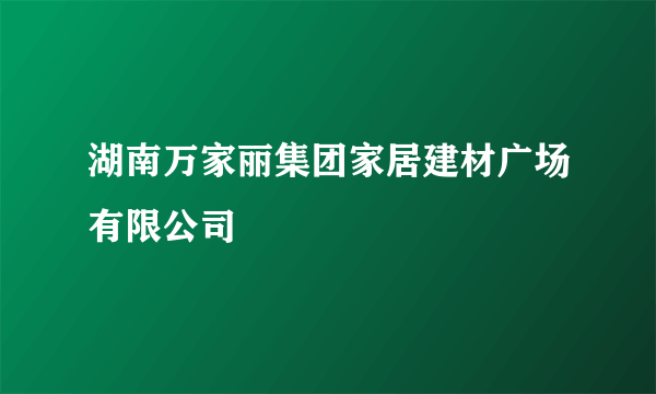 湖南万家丽集团家居建材广场有限公司