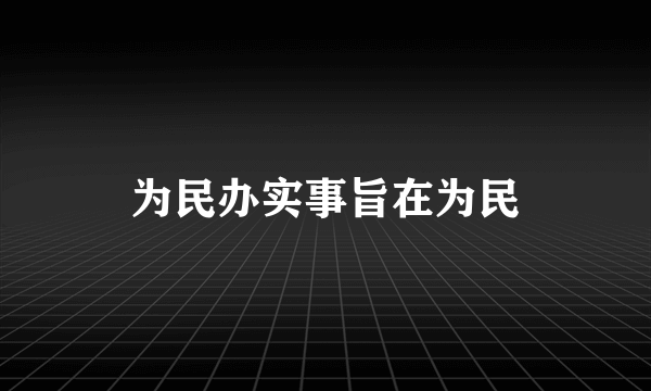 为民办实事旨在为民