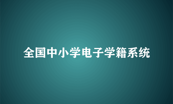 全国中小学电子学籍系统