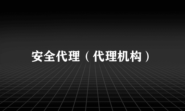 安全代理（代理机构）