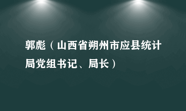 郭彪（山西省朔州市应县统计局党组书记、局长）